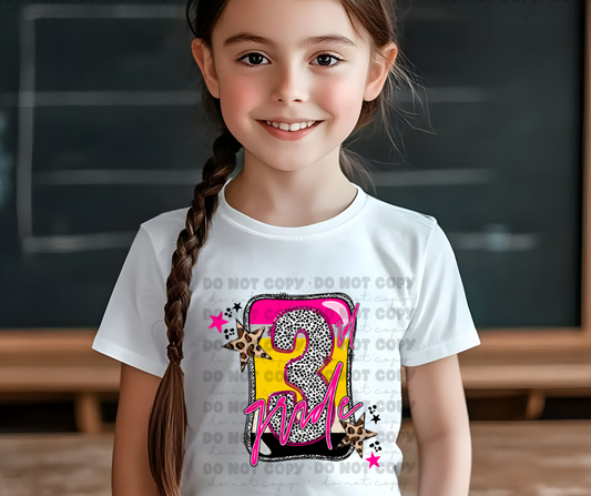 6165 - 3rd grade polka dot pencil * DTF Transfer