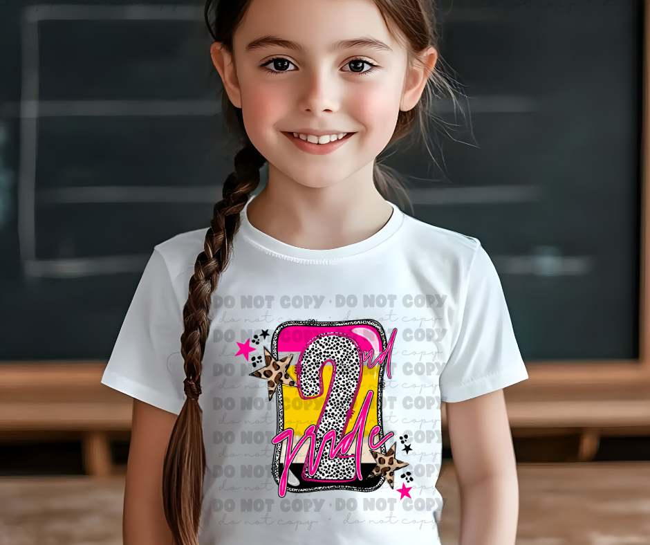 6167 - 2nd grade polka dot pencil * DTF Transfer
