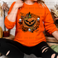 6489 - Halloween pumpkin with butterfly and skulls *DTF Transfers