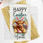 5319 Happy Easter ya'll cow laying down towel size * DTF