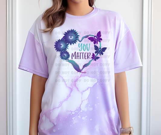 6427 - You matter heart with feathers * DTF Transfer