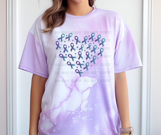 6433- Suicide ribbon heart * DTF Transfer