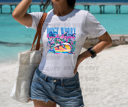 5912- Don't worry beach happy *DTF Transfer