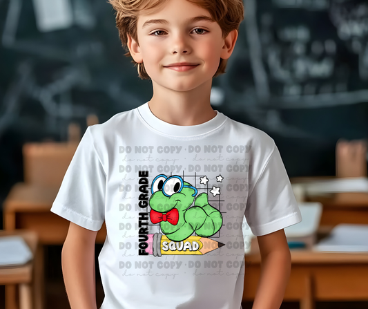 6154 - Fourth grade squad caterpillar with bowtie * DTF Transfer