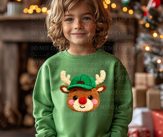 6580 - Boy reindeer faux yarn *DTF Transfer