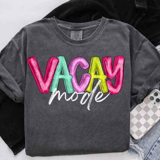 5268 - Vacay mode white letters *DTF