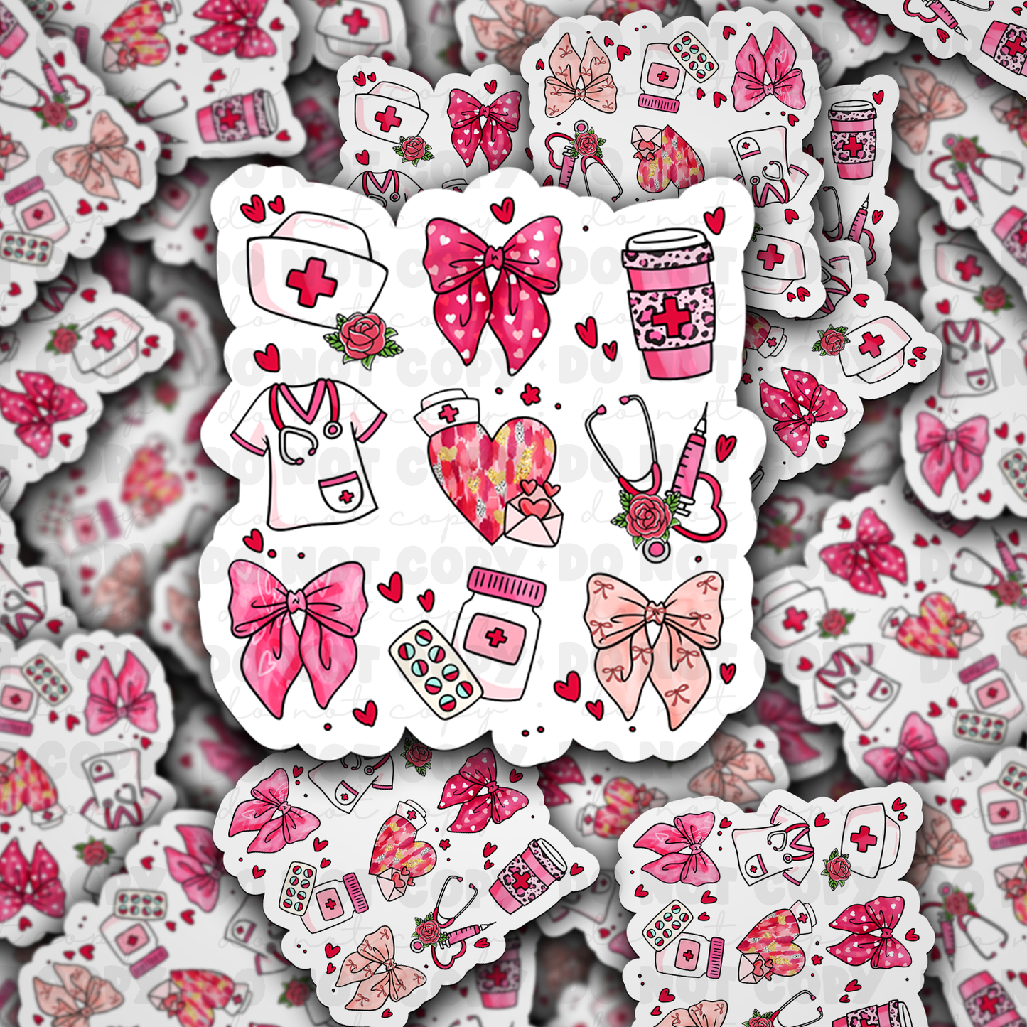 DC 1329 - Valentine Nurse - die cut sticker