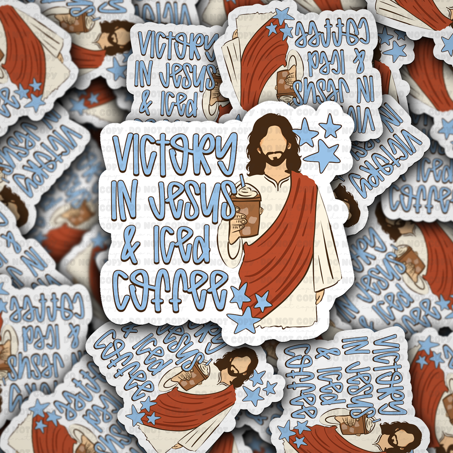 DS 3199 - Victory In Jesus Die Cut sticker