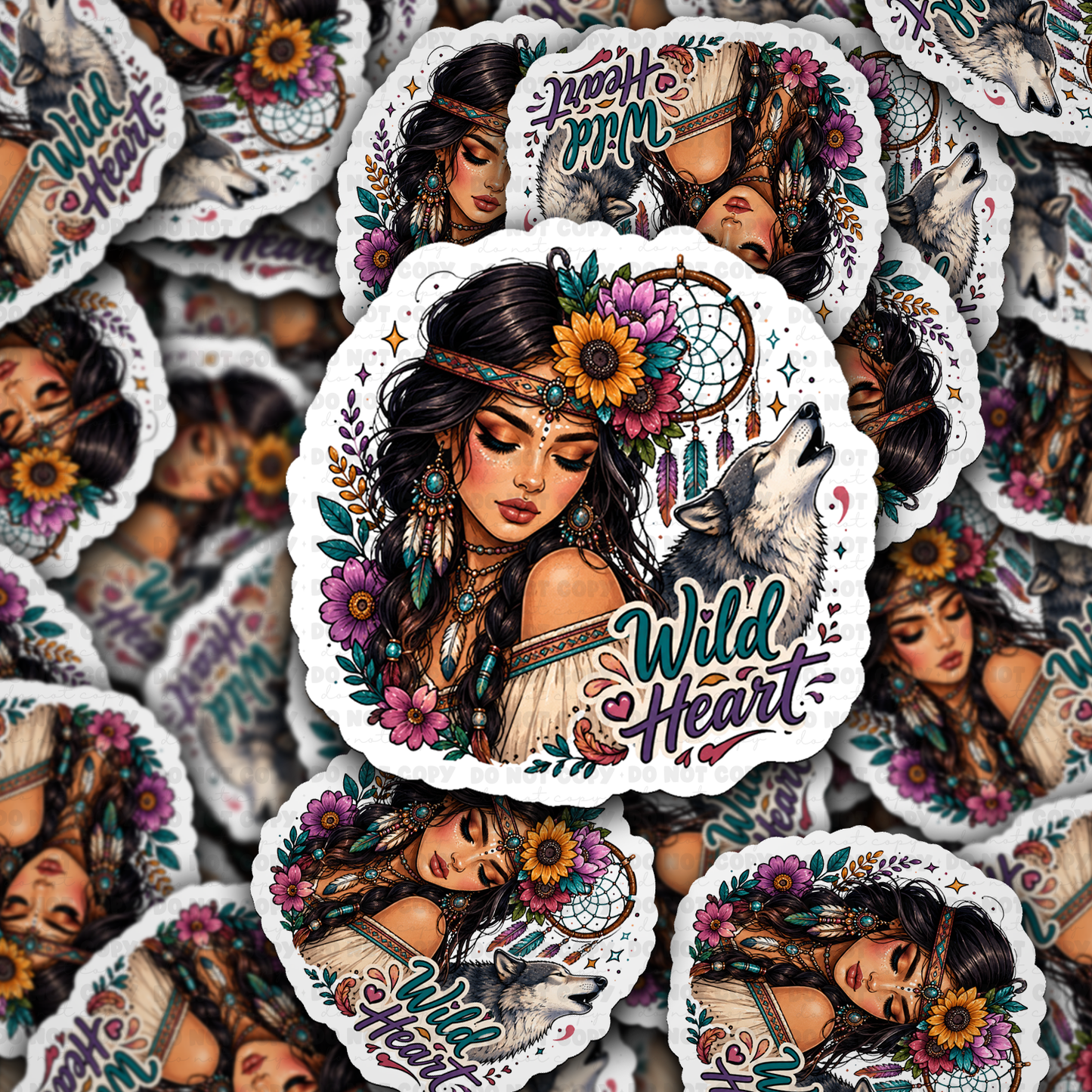 DS 3263 - Wild heart boho Die Cut sticker