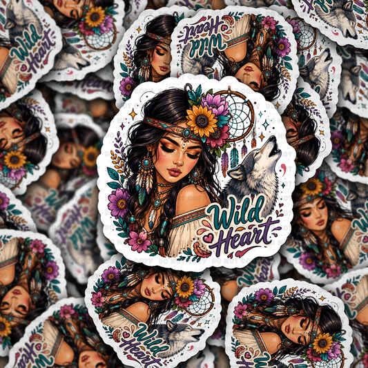 DS 3263 - Wild heart boho Die Cut sticker