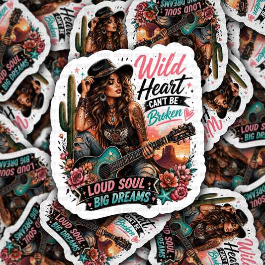 DS 3288 - Wild heart loud soul Die Cut sticker