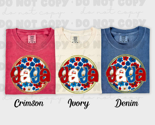 6017 - Yaya floral 4th of July *DTF Transfer