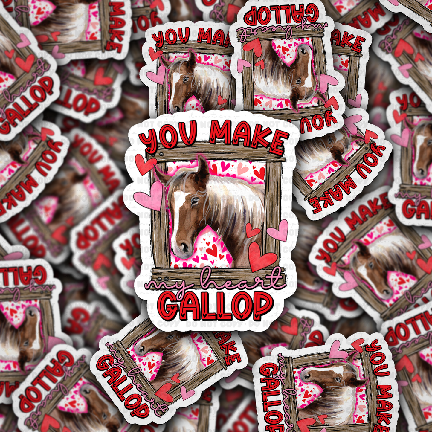 DC 2360 - You make my heart gallop Die Cut Sticker