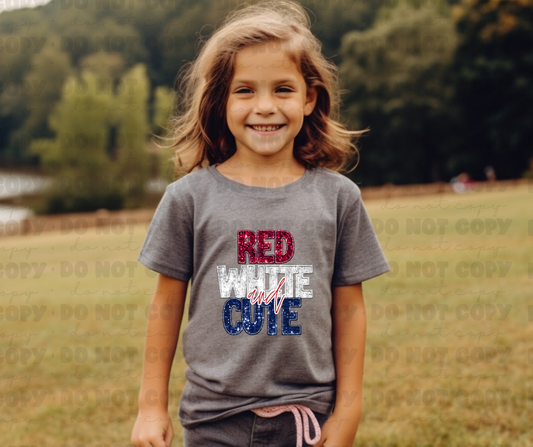 3851 Red White and Cute DREAM TRANSFER* DTF