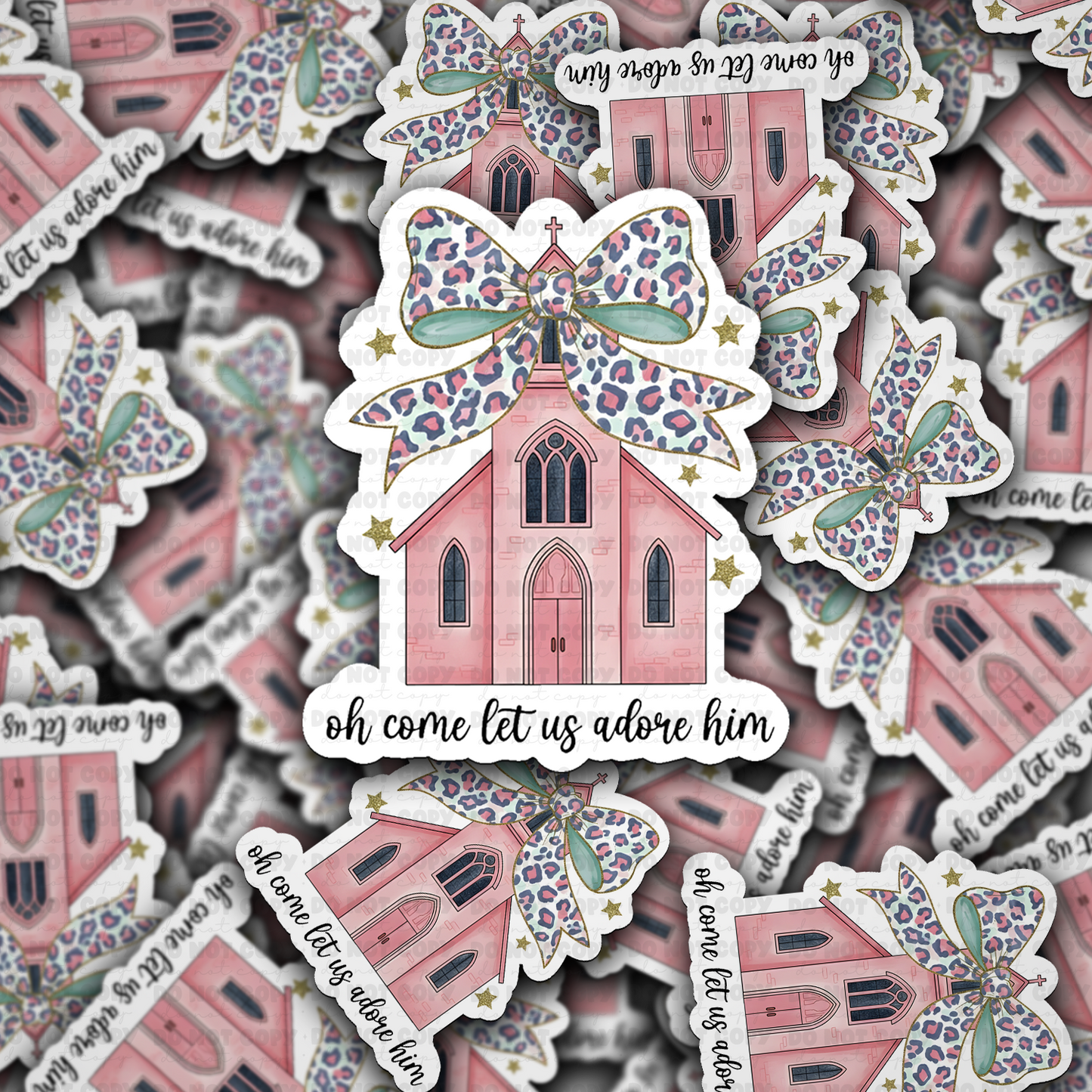 DC 2223 - Oh come let us adore him Die Cut Sticker