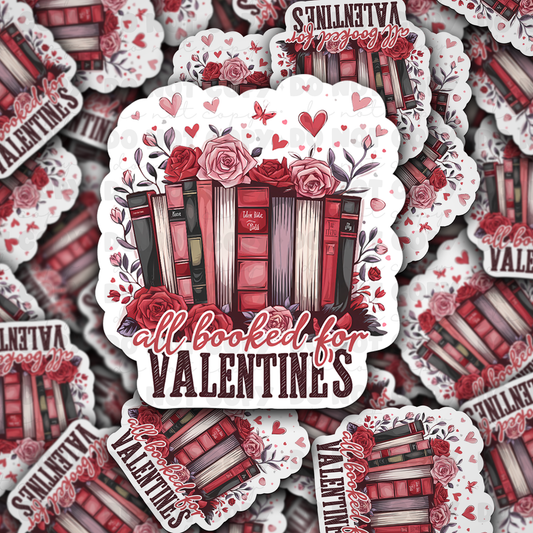 DC 1317 All booked for Valentines - die cut sticker