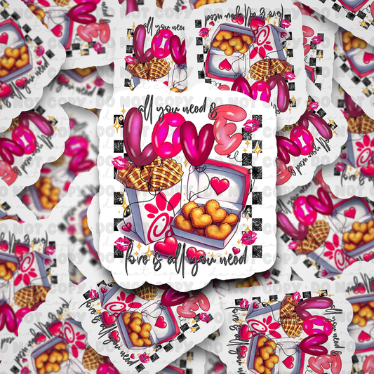 DC490 All you need is love sticker Die cut sticker 3-5 Business Day TAT