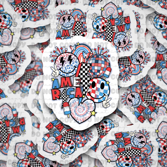 America  Die cut sticker 3-5 Business Day TAT