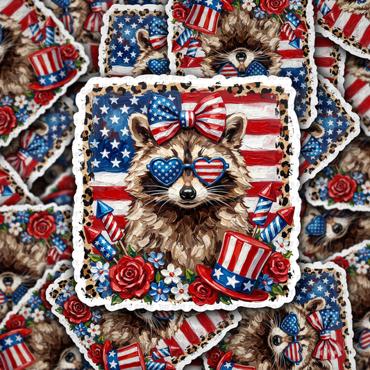 DS 2927 - American Racoon Cut sticker