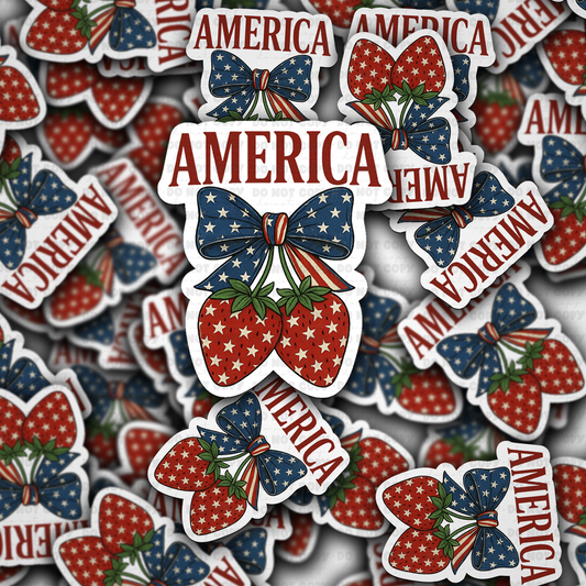 DC 1945 - America strawberry Die Cut Sticker