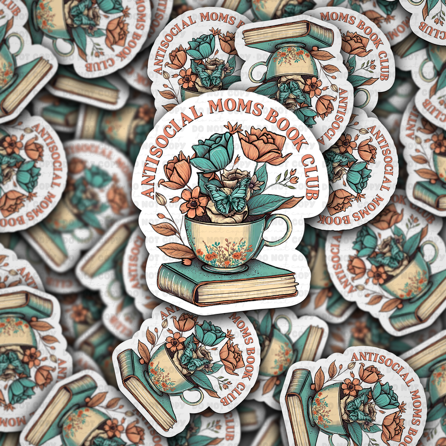 DC 1705 - Antisocial moms Book Club Die Cut Sticker