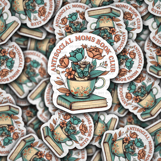 DC 1705 - Antisocial moms Book Club Die Cut Sticker