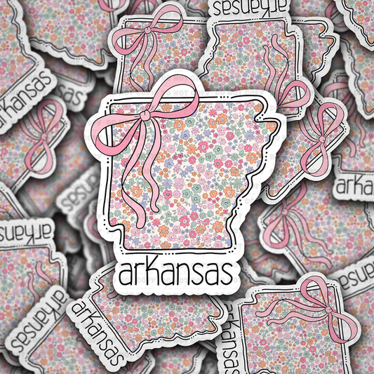 DC 1680- Arkansas floral Die Cut Sticker