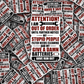 DS - 2481 Attention I am out of order until further notice Die Cut Sticker