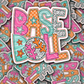 DC 1624 -Baseball retro Die Cut Sticker