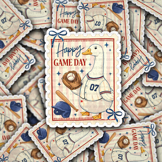 DS - 2702 Happy Gameday goose Die Cut sticker