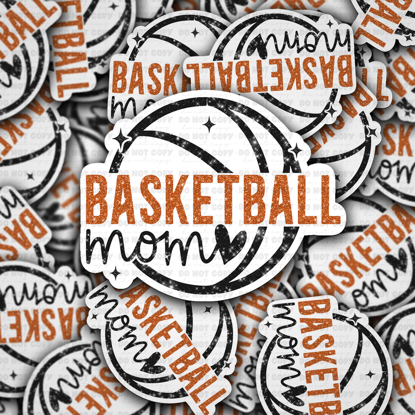 DC 1505 - Basketball Mom with heart die cut sticker