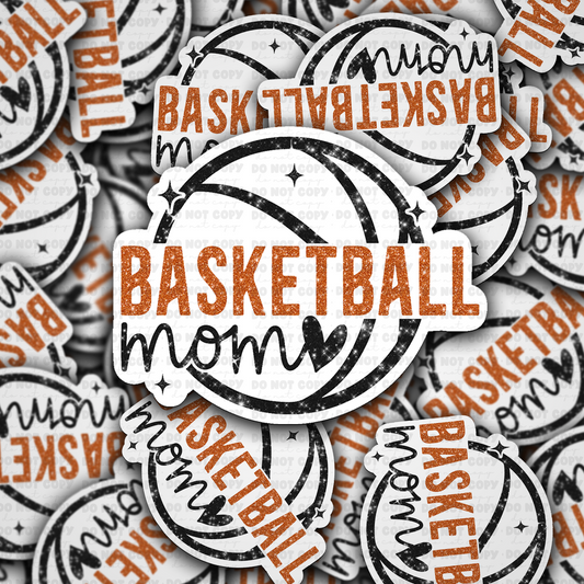 DC 1505 - Basketball Mom with heart die cut sticker