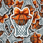 DC 1473 - Basketball hoop with bow die cut sticker
