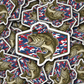 DS 2894 - Bass fish red white blue camo Die Cut sticker