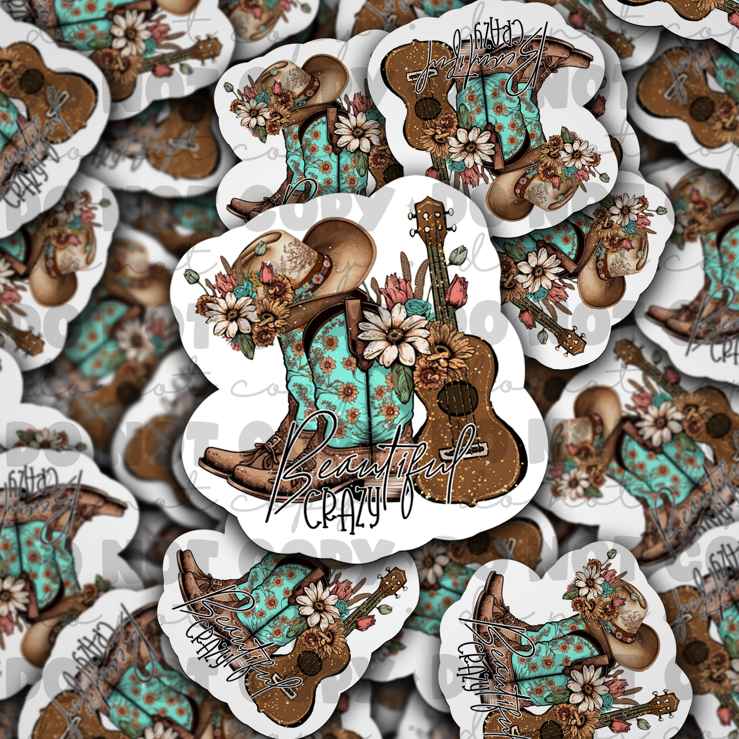 Beautiful Crazy Die cut sticker 3-5 Business Day TAT