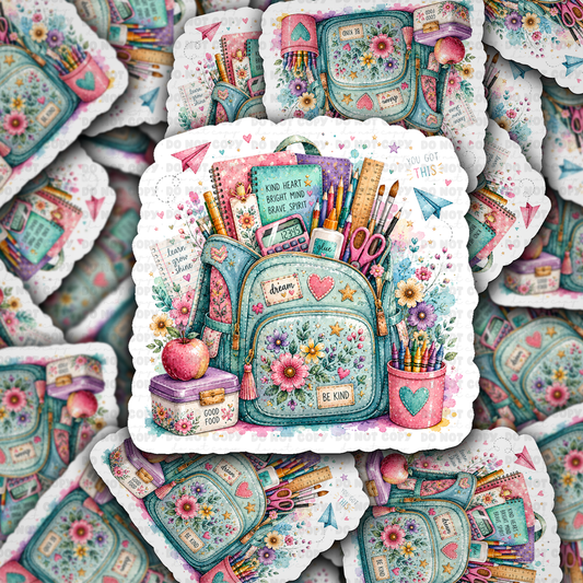 DS 3321 - Be kind school supplies Die Cut sticker