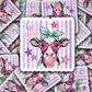 DS 3322 - Be you cow with bow Die Cut sticker