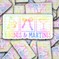 DC 1831 - Bikinis & Martinis Die Cut Sticker