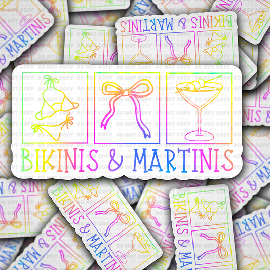 DC 1831 - Bikinis & Martinis Die Cut Sticker
