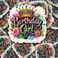 DC 1506 - Birthday girl with crown die cut sticker