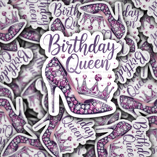 DC 1477 - Birthday Queen die cut sticker