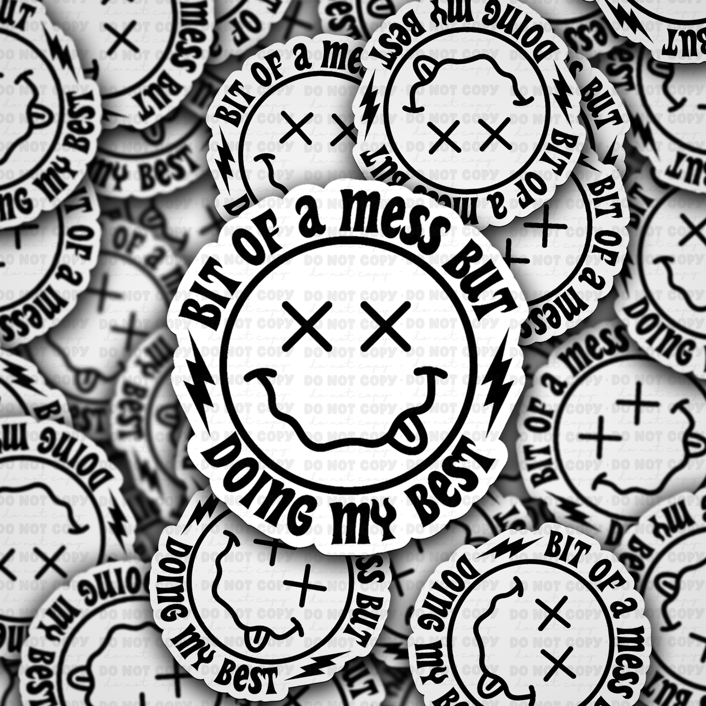 DC 1345 Bit of a mess doing my best - die cut sticker