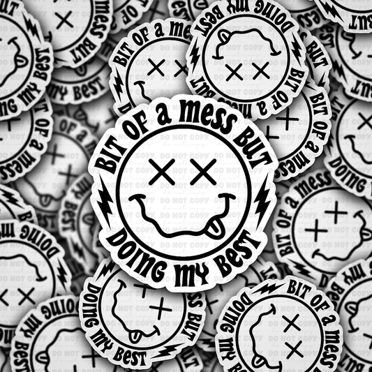 DC 1345 Bit of a mess doing my best - die cut sticker