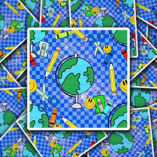 DS 3292 - Blue Earth Die Cut sticker