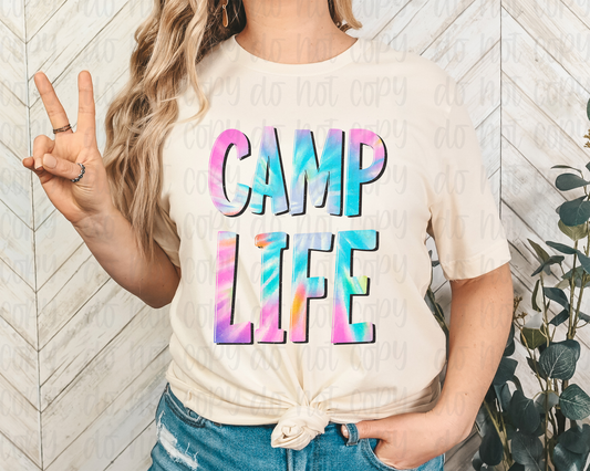 Camp Life Tie dye *DREAM TRANSFER* DTF