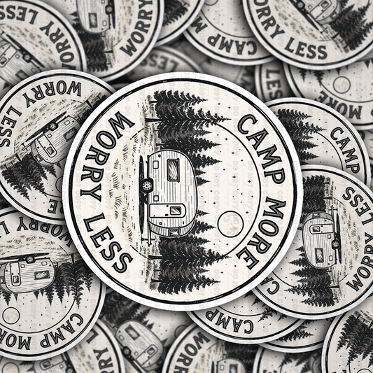 DS 3001 - Camp More Worry Less Die Cut sticker