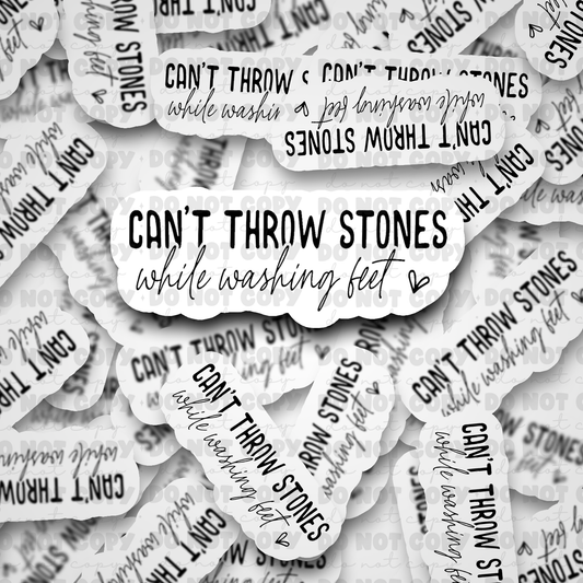 DC551 cant throw stones stickerDie cut sticker 3-5 Business Day TAT
