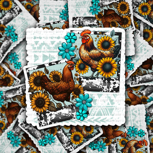 DC 1440 - Western chicken die cut sticker