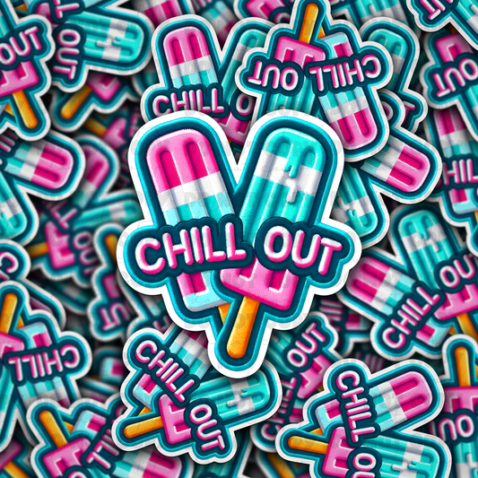 DC 989 Chill out popsicle Die cut sticker