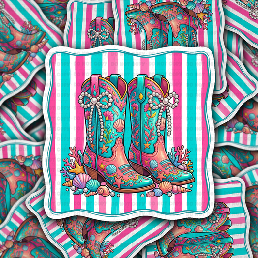 DS 2930 - Cowgirl Boots Die Cut sticker